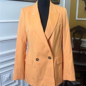 Reiss Double-Breasted Peach Blazer